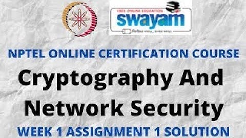 NPTEL  || Cryptography And Network Security || Week 1 Assignment 1 || Answer ||