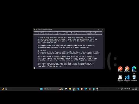 vimtutor on windows 11 | learn vim using vimtutor in git bash