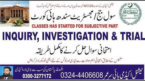INQUIRY, INVESTIGATION & TRIAL WITH COMPLETE PROCEDURE TO ATTEMPT QUESTION IN EXAMINATION