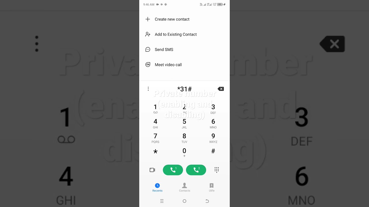 How To Enable And Disable Private Number Hide Unhide Caller Id 