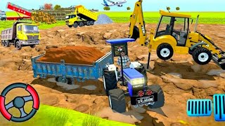 Drive Jcb,Dumper🌋,Holland tractor🚜, and JONDHER 🚜 Tractor Uploading(मिट्टी) mitti #tractor #gaming