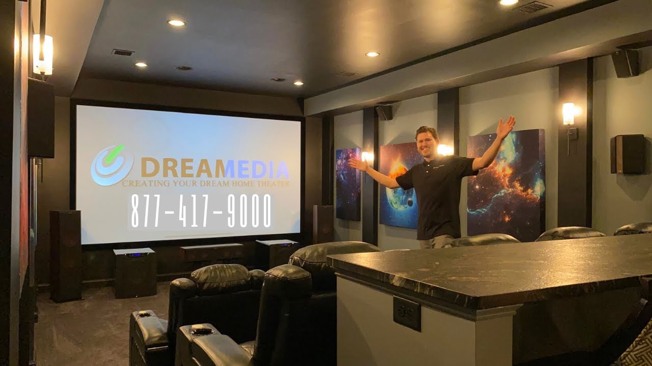 Basement Home Theater walkthrough in Virginia! HUGE 170" screen and 7 2 6 ATMOS!