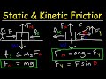 Static Friction and Kinetic Friction Physics Problems With Free Body Diagrams