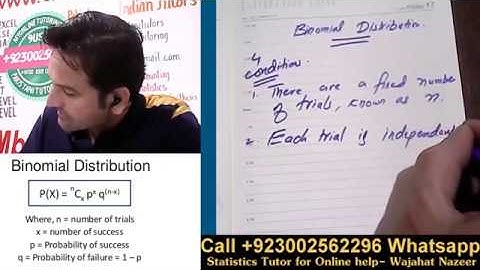 Binomial Distribution in Hindi, Urdu, Binomial Distribution Examples and Solutions, Sir Wajahat Acad