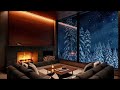 No Ads Fireplace Blizzard ASMR - Snow Storm Sleep Sound With Fireplace Burning For Deep Sleeping