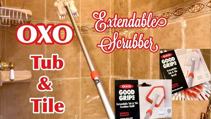 OXO Good Grips Extendable Tub & Tile Brush Scrubber & Extra Heads on QVC 