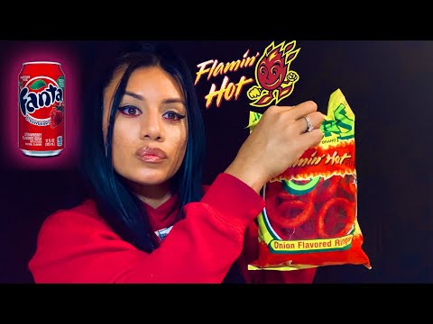 ASMR FLAMIN HOT FUNYUNS (CRUNCHY SOUNDS) NO TALKING MUKBANG 먹방 SHEEATSASMR