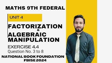 class 9th math unit 4 exercise 4.4 Q.3 to 8 | new book National foundation 2024