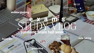 exams study vlog 💌 extremely productive hell week in my life,endless stu(dying) for exams,notetaking