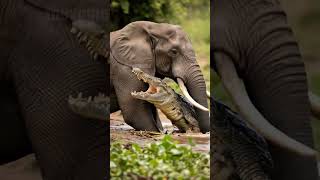 Elephant Fends Off Deadly Crocodile To Save Its Baby And Ranger