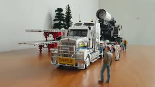 Diecast Nzg LB 28 Drilling Rig ~BOTTE~ transported by Twh Kenworth T909 Truck part 01