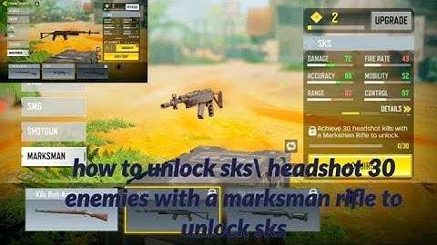 how to unlock sks/headshot 30 enemies with a marksman rifle to unlock sks/cod mobile gameplay.