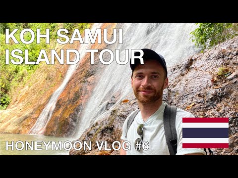 Koh Samui ISLAND TOUR and ELEPHANT SANCTUARY Ft. WATERFALL SWIMMING! - HONEYMOON VLOG #6