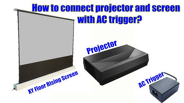 How to Use AC trigger Connect Projector and XYscreen Floor Rising Screen?