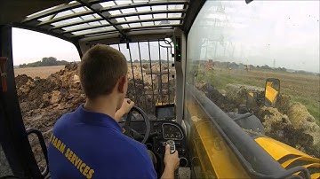 JCB fastrac and loader muck spreading