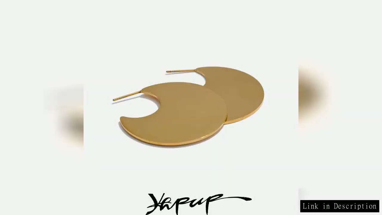 Yhpup 2025 Daily Smooth Stainless Steel C-Shape Unusual Earrings Texture Metal Versatile Statement C