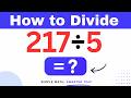 217÷5  Divide 217 by 5 (Long division Method)