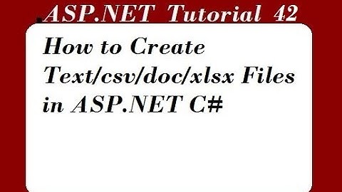 How to Create Text File in ASP.NET