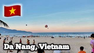 Sunset at Da Nang Beach 😍 The Main Tourist Area Comes Alive