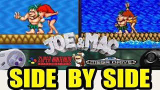 Joe & Mac - Snes vs Sega Genesis - Side by Side Comparison