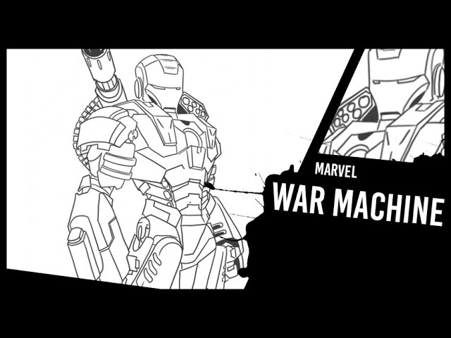 Draw Pencil Sketching of Marvel (MCU) Character War Machine (James Rhodes)  Easy Quick Sketching - YouTube