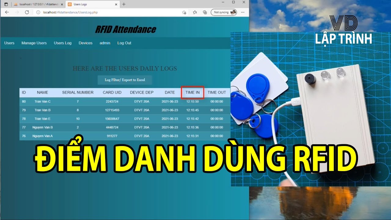 php หารเอาเศษ  New  Điểm danh sinh viên dựa trên RFID sử dụng ESP8266 NodeMCU với Website và Database MySQL - VDLapTrinh