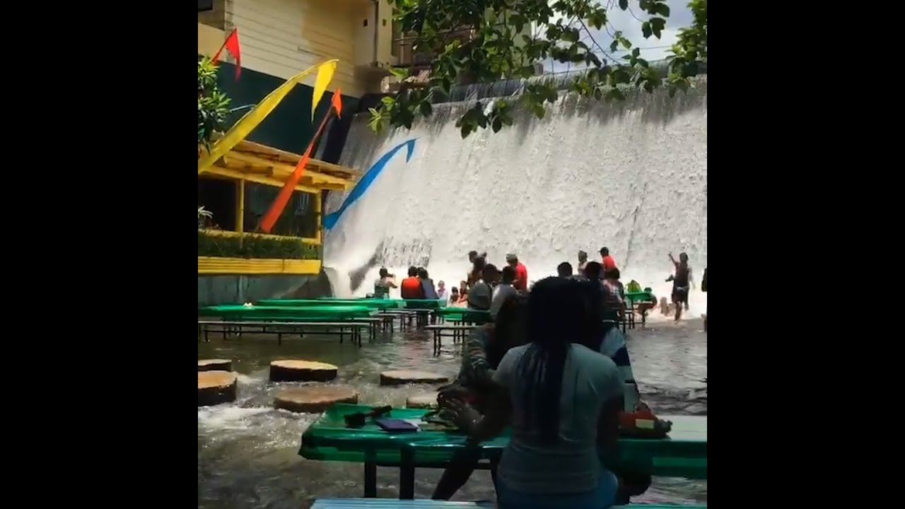 This restaurant is literally in a waterfall YouTube