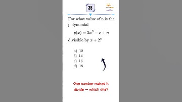 Find n for Polynomial Divisibility | Remainder Theorem Trick