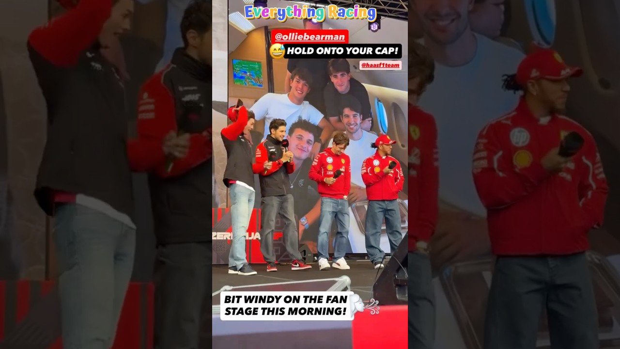 Oliver Bearman's cap flies away in Baku 