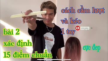 bài 2 xác định 15 điểm chuẩn trên đầu để chia tóc và cách cầm lượt kéo 1 tay,hùng đông tinh
