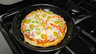 EASY HOME-MADE PIZZA RECIPE WITHOUT OVEN