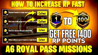 A6 Royal Pass Free Rp Ponits | How To Increase Rp Fast pubg | Free 1400 Rp Ponits Pubg Mobile