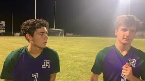 James River boys soccer players Noah Rosenberger, ...