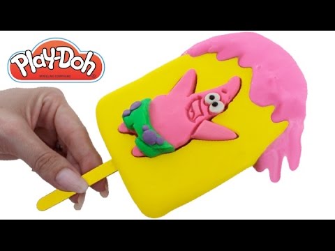 Play Doh How to Make a Patrick Slime Jelly & Spongebob Ice Cream