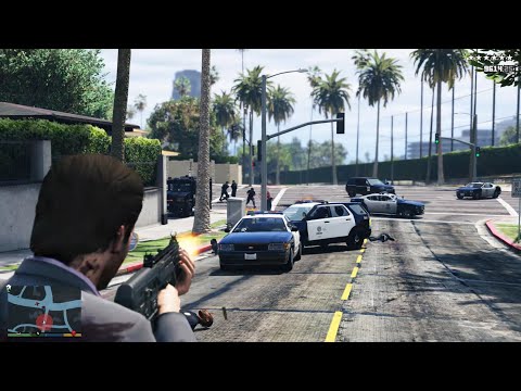 GTA 5 - Stealing a Supercar from the Mafia + Ten Star Escape