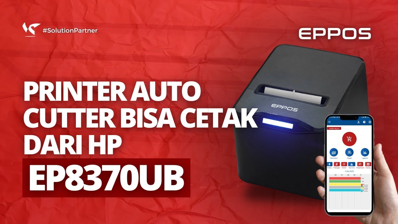 BISA PAKAI AUTO CUTTER! CETAK STRUK DARI HANDPHONE PAKAI PRINTER THERMAL EPPOS EP8370UB