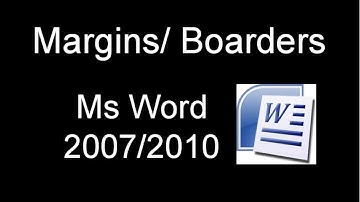 Borders / Margins - Ms Word 2007/2010/2015