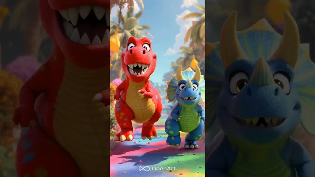 Dinosaurs SWAP Colors in a Rainbow Race! 🌈🦖 