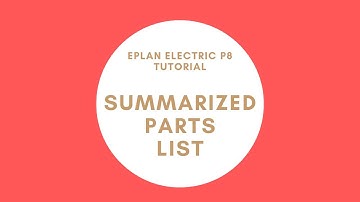 EPLAN Summarized Parts List | Generate report, Total prices