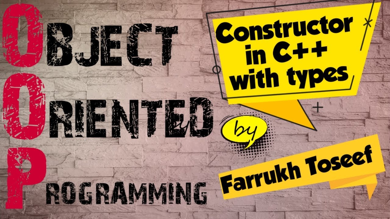 Constructor and its types in c by farrukh toseef in urdu youtube