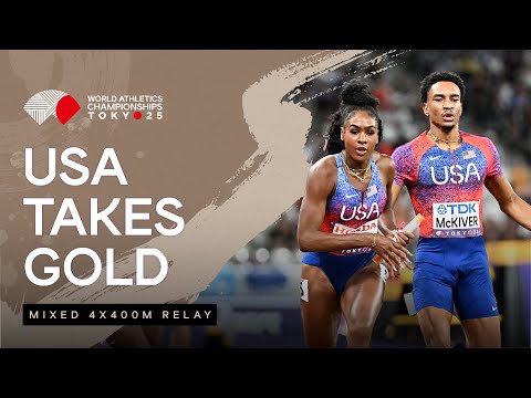 USA defends mixed 4x400m relay with championship record | World Athletics Championships 25