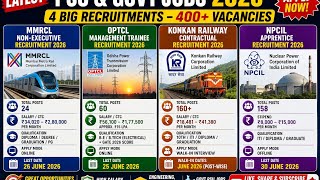 Railway + Metro + NPCIL Jobs 2026 | 10th, ITI, Diploma, BTech Eligible
