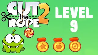 Cut the Rope 2 - Level 9 (3 stars, 31 fruits, 0 stars) screenshot 3