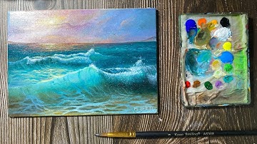 Cách Vẽ Hoàng Hôn Trên Biển / Acrylic / Kỹ Thuật Vẽ Tranh