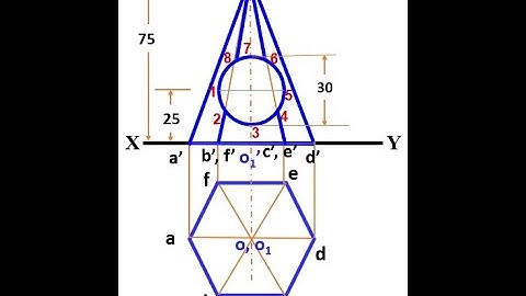 Engineering Graphics Lecture 014Z6 Development of Surfaces of Solids XXXII (Hexagonal Pyramid & hole