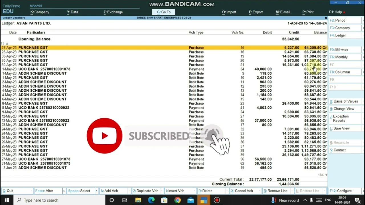 How To Show Ledger Running Balance in Tally Prime How To Active