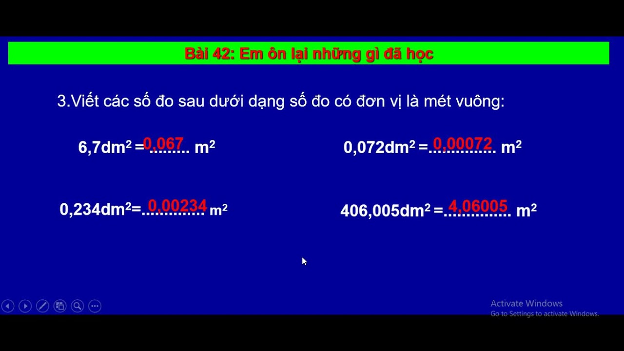 TOÁN 5 BÀI 42: EM ÔN LẠI NHỮNG GÌ ĐÃ HỌC - youtube