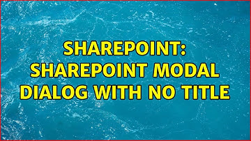 Sharepoint: Sharepoint Modal Dialog with no Title (2 Solutions!!)