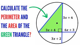 Can you find perimeter and area of the Green shaded triangle? | #math #maths #geometry