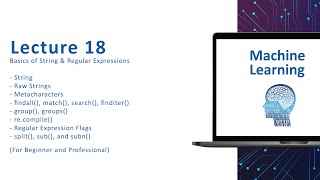 Machine Learning || Lec 18 || Basics of String & Regular Expressions in Python (URDU/HINDI)